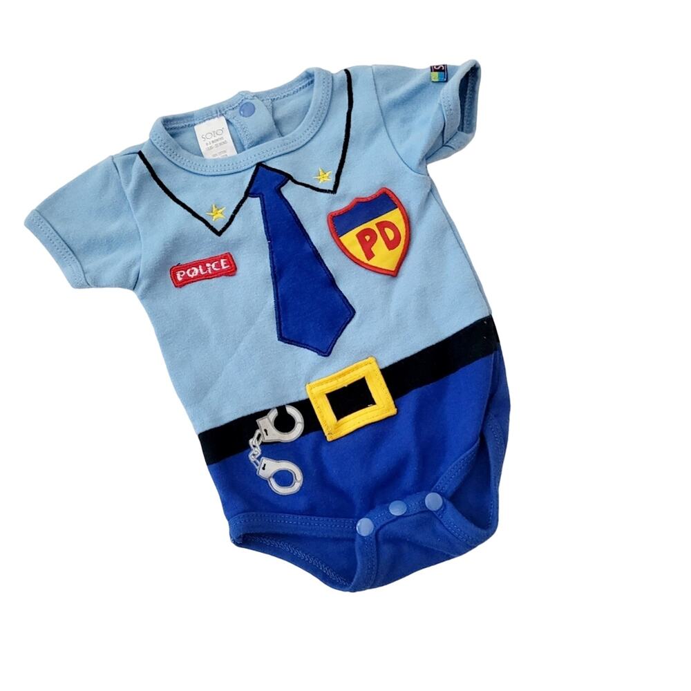 Police bodysuit size 0-3M. Great for Halloween costume.